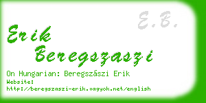 erik beregszaszi business card